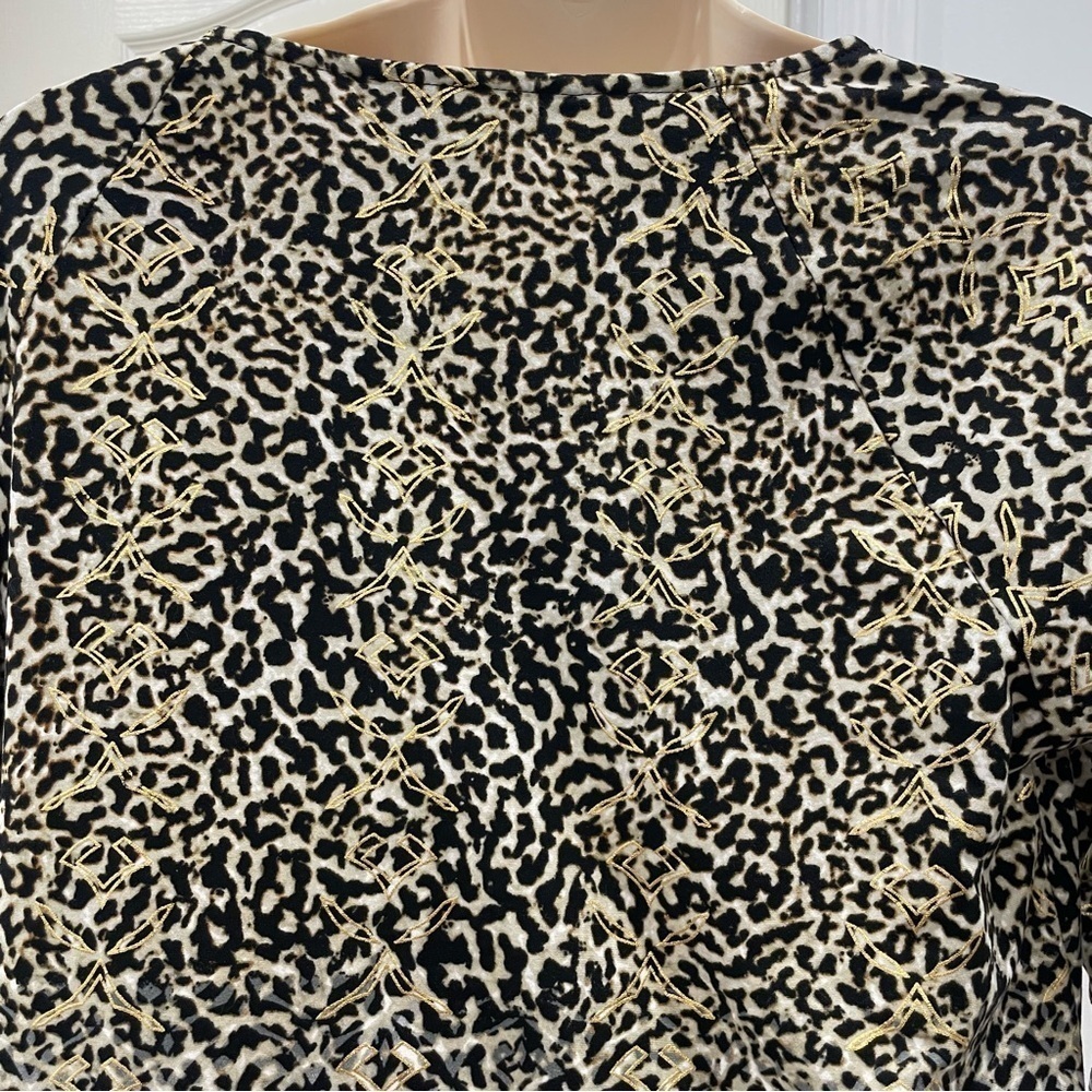 Investments Mixed Print Top Leopard & Geometric Pattern Sz M - Picture 7 of 13